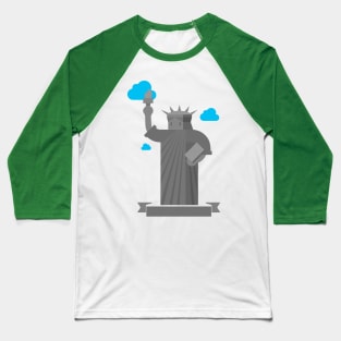 Graphic Statue of Liberty Baseball T-Shirt